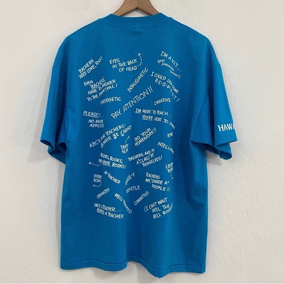 Hanes Heavyweight 50/50 Men’s XL Vintage 1991 Terrific Teacher Puff Print Shirt - Picture 5 of 5